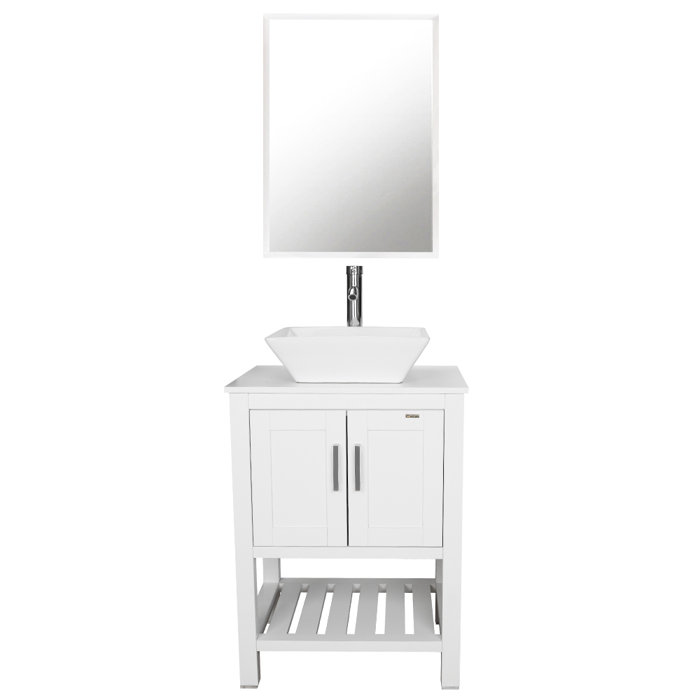 ECLIFE 24'' Single Bathroom Vanity Set with Mirror & Reviews Wayfair